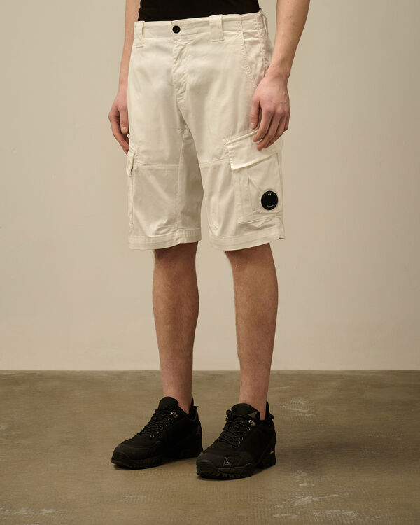 C.p. Company Stretch Sateen Cargo Shorts GAUZE WHITE