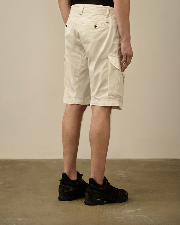 C.p. Company Stretch Sateen Cargo Shorts GAUZE WHITE