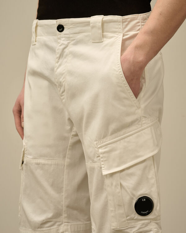 C.p. Company Stretch Sateen Cargo Shorts GAUZE WHITE