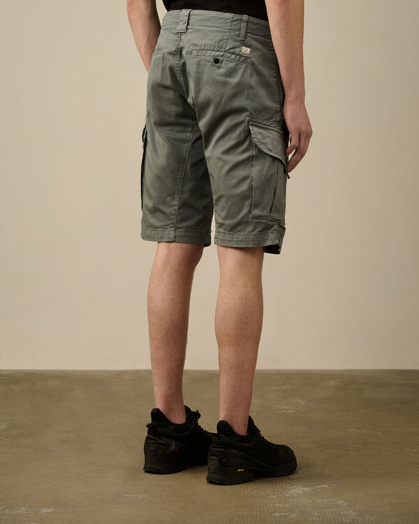C.p. Company Stretch Sateen Cargo Shorts STORMY WEATHER - BLUE
