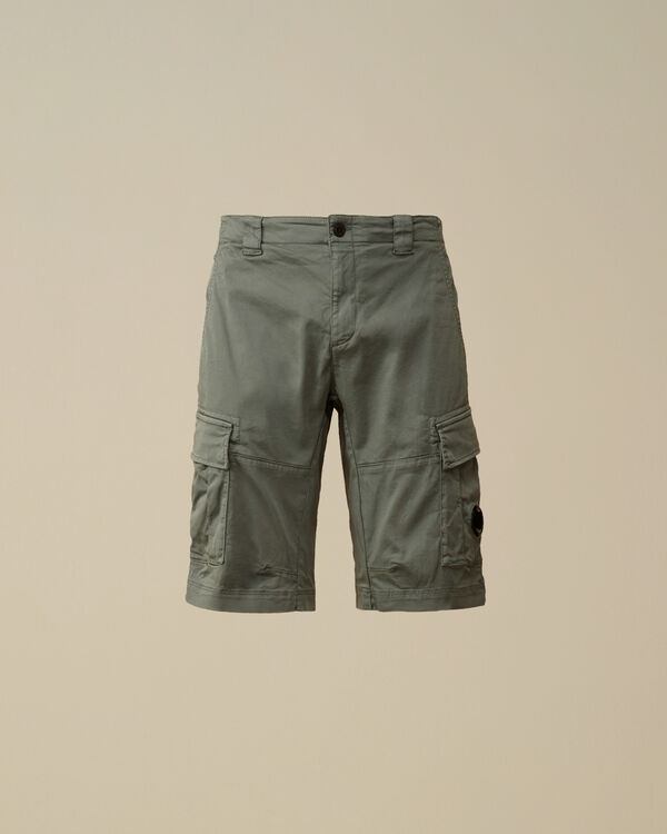 c.p. company Stretch Sateen Cargo Shorts STORMY WEATHER - BLUE