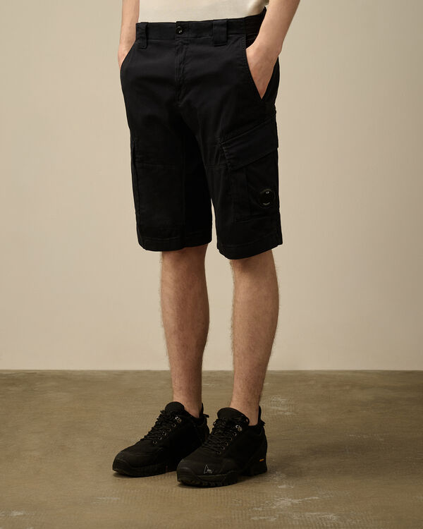 C.p. Company Stretch Sateen Cargo Shorts TOTAL ECLIPSE - BLUE