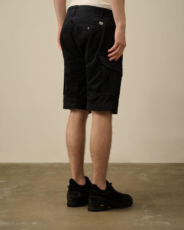 C.p. Company Stretch Sateen Cargo Shorts TOTAL ECLIPSE - BLUE