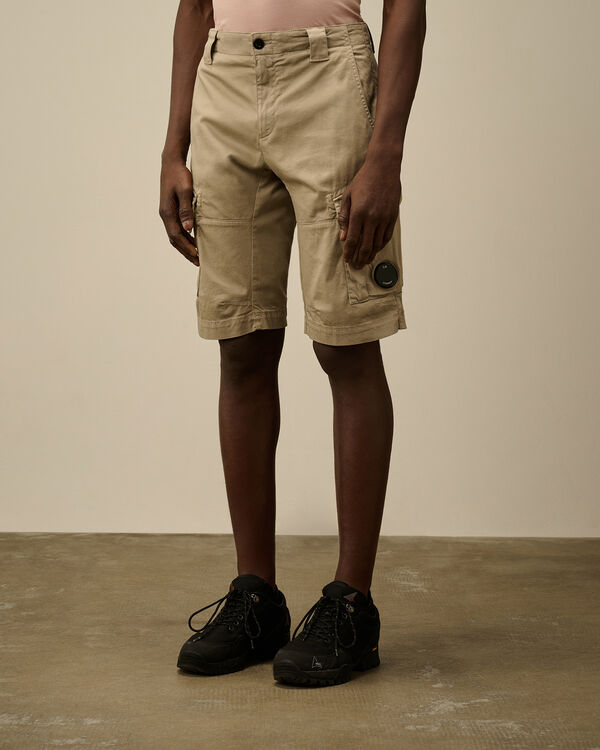 C.p. Company Stretch Sateen Cargo Shorts VINTAGE KHAKI - BEIGE