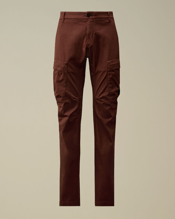 c.p. company Stretch Sateen Ergonomic Cargo Pants SABLE - BROWN