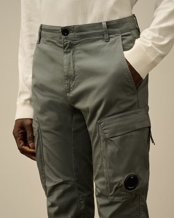 C.p. Company Stretch Sateen Ergonomic Cargo Pants STORMY WEATHER - BLUE