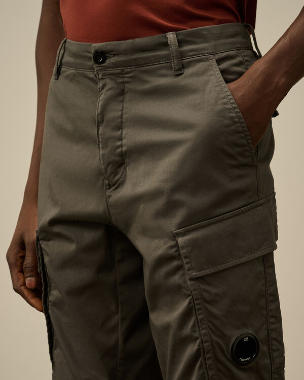 C.p. Company Stretch Sateen Loose Cargo Pants SMOKED PEARL - GREY