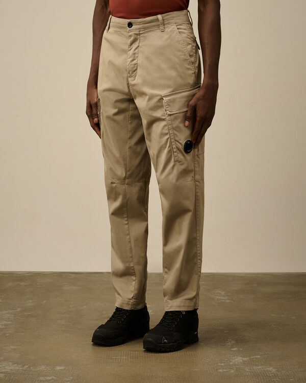 C.p. Company Stretch Sateen Loose Cargo Pants VINTAGE KHAKI - BEIGE