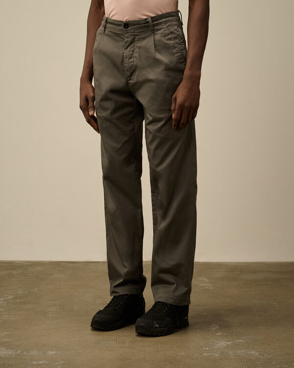 C.p. Company Stretch Sateen Regular Pants SMOKED PEARL - GREY