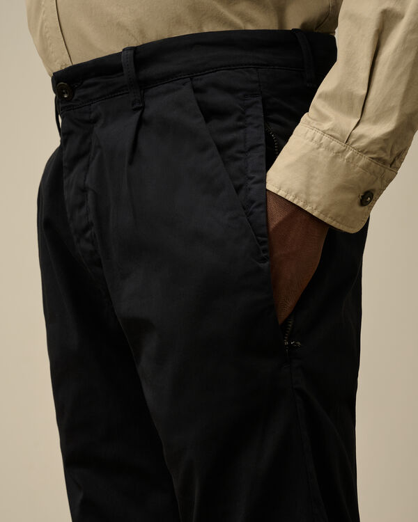 C.p. Company Stretch Sateen Regular Pants TOTAL ECLIPSE - BLUE