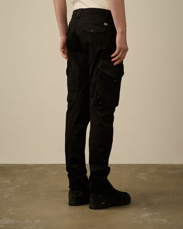 C.p. Company Stretch Sateen Utility Cargo Lens Pants BLACK