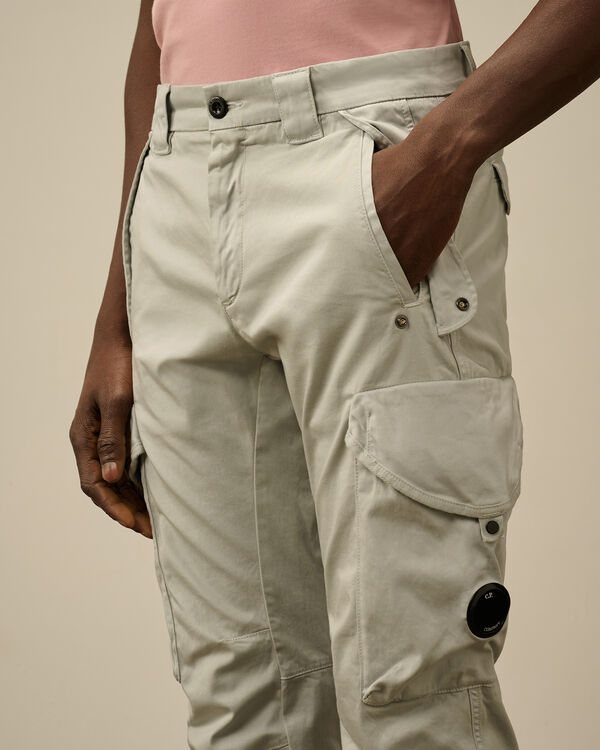 C.p. Company Stretch Sateen Utility Cargo Lens Pants BLUE FOX - GREY