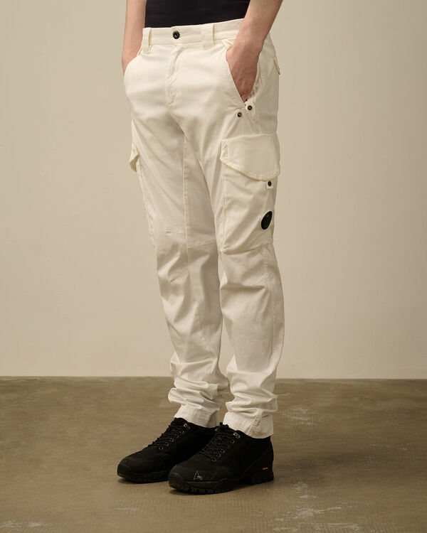 C.p. Company Stretch Sateen Utility Cargo Lens Pants GAUZE WHITE