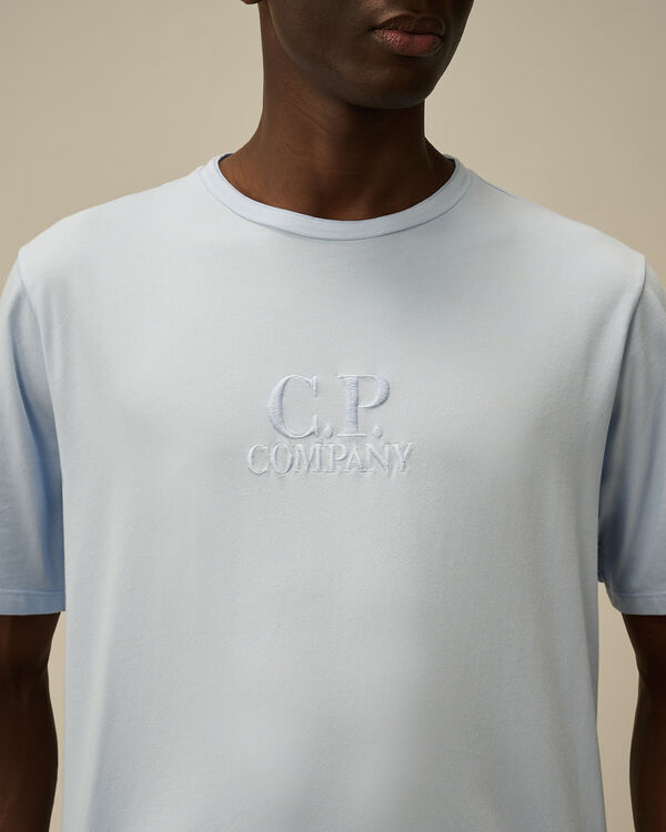 C.p. Company Tacting Piquet Embroidery T-Shirt CERULEAN - LIGHT-BLUE