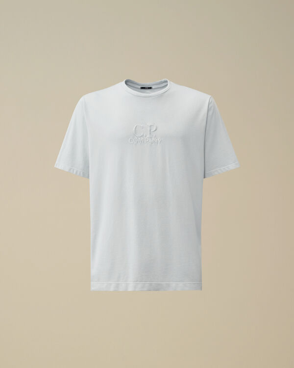 c.p. company Tacting Piquet Embroidery T-Shirt CERULEAN - LIGHT-BLUE