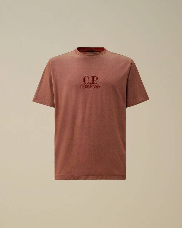 c.p. company Tacting Piquet Embroidery T-Shirt SABLE - BROWN