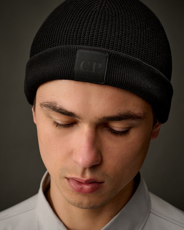 C.p. Company The Metropolis Series Cotton Beanie BLACK