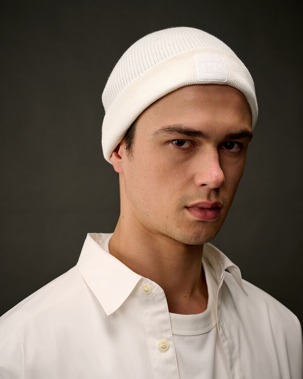 C.p. Company The Metropolis Series Cotton Beanie GAUZE WHITE