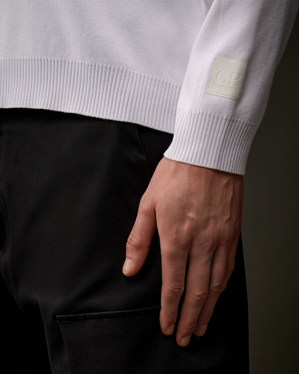 C.p. Company The Metropolis Series Cotton Stretch Crewneck Knit WHITE