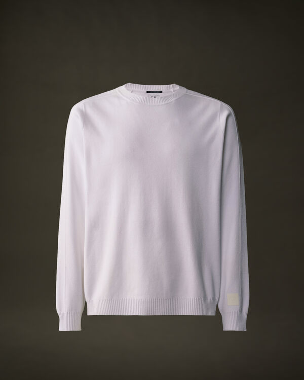 c.p. company The Metropolis Series Cotton Stretch Crewneck Knit WHITE