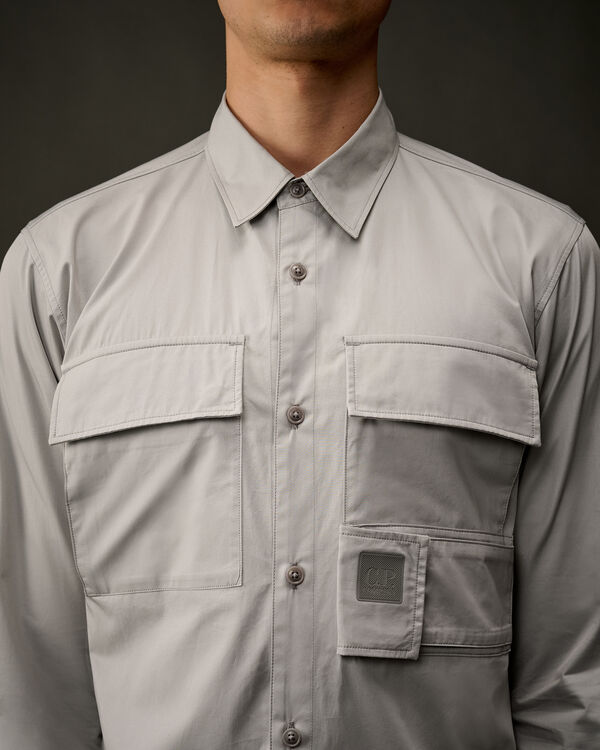 C.p. Company The Metropolis Series Gabardine Longsleeve Shirt LIMESTONE - GREY