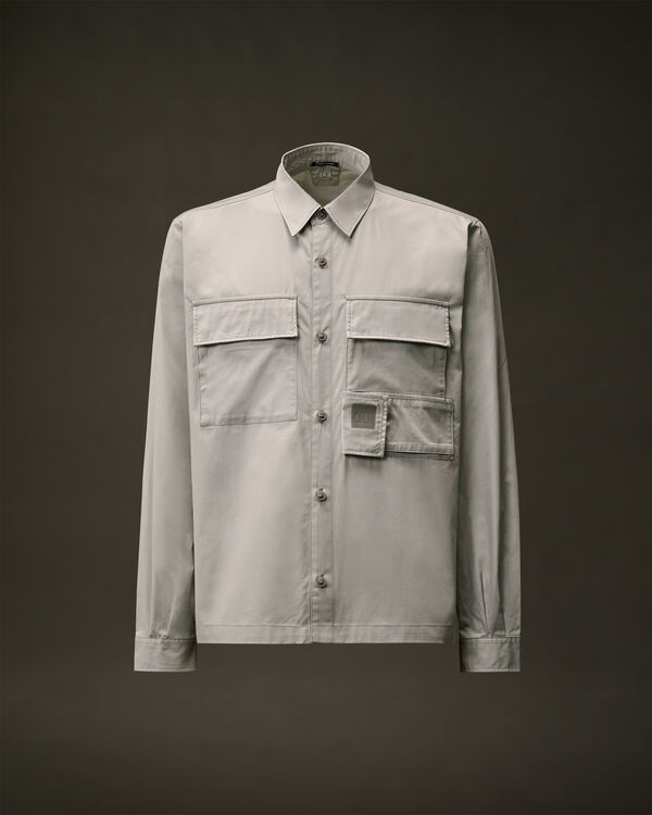 c.p. company The Metropolis Series Gabardine Longsleeve Shirt LIMESTONE - GREY