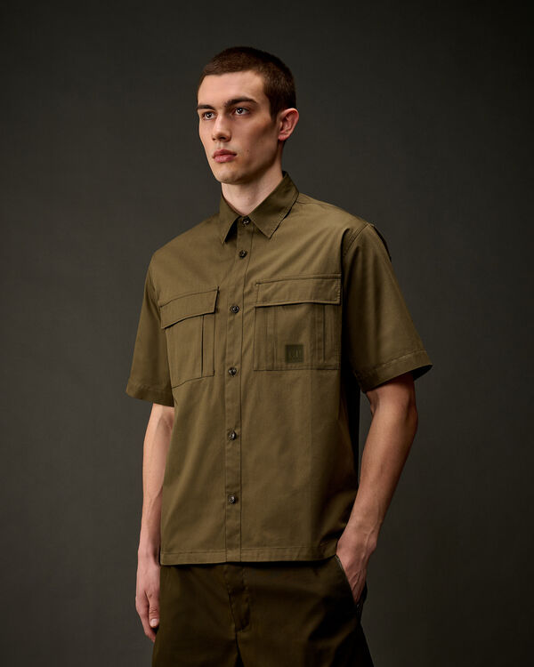 C.p. Company The Metropolis Series Gabardine Short Sleeve Shirt IVY GREEN