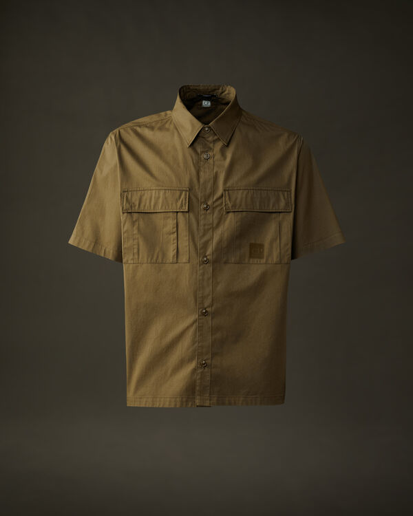 c.p. company The Metropolis Series Gabardine Short Sleeve Shirt IVY GREEN