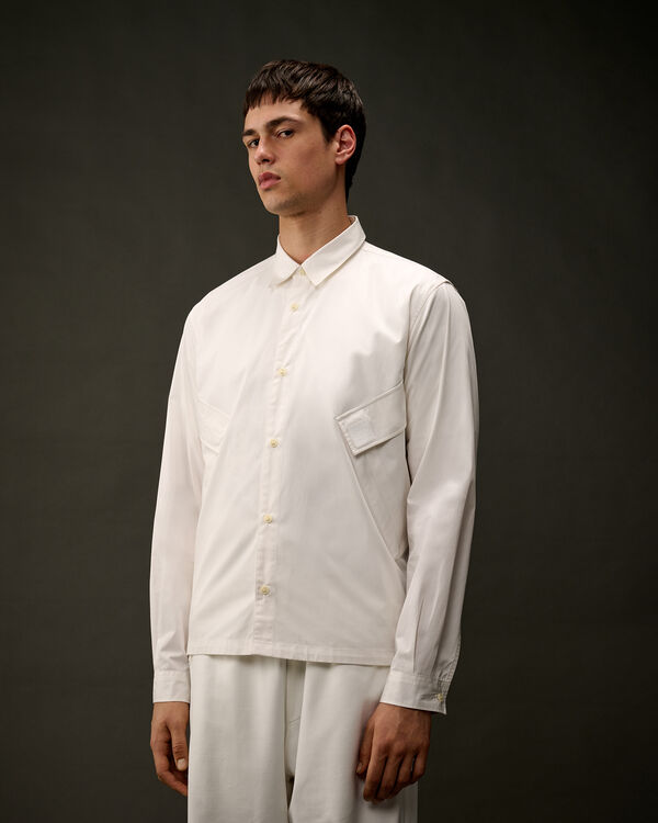 C.p. Company The Metropolis Series Gabardine Side Pockets Shirt GAUZE WHITE