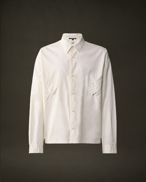 c.p. company The Metropolis Series Gabardine Side Pockets Shirt GAUZE WHITE