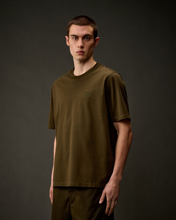 C.p. Company The Metropolis Series Mercerized Jersey Chest Logo T-Shirt IVY GREEN