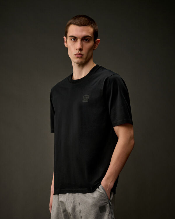 C.p. Company The Metropolis Series Mercerized Jersey Chest Logo T-Shirt BLACK