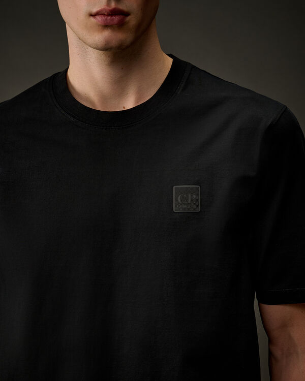C.p. Company The Metropolis Series Mercerized Jersey Chest Logo T-Shirt BLACK