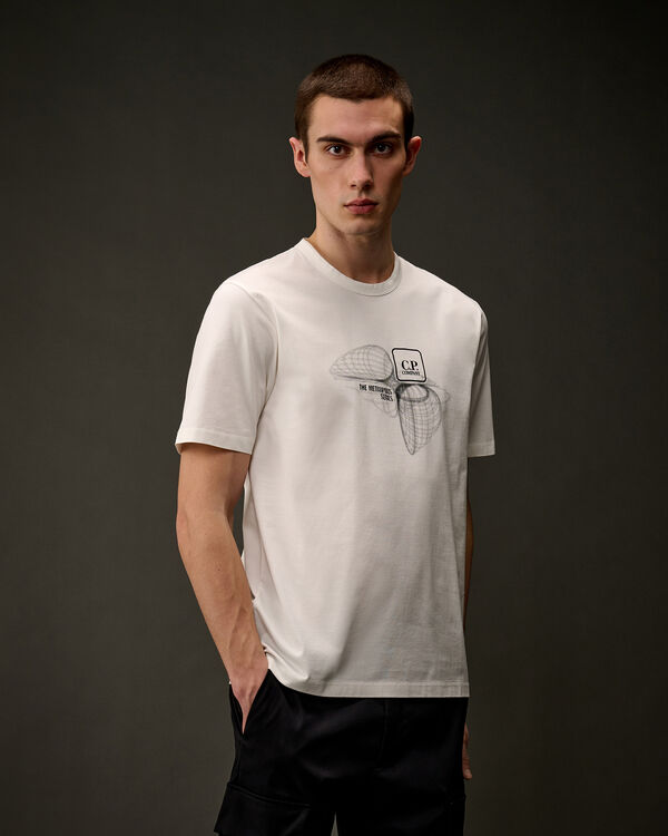 C.p. Company The Metropolis Series Mercerized Jersey Graphic Logo T-Shirt GAUZE WHITE