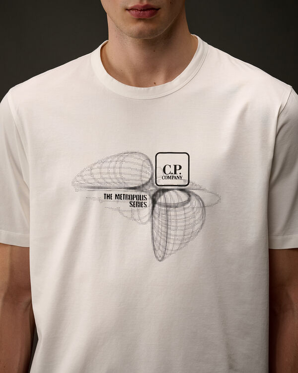 C.p. Company The Metropolis Series Mercerized Jersey Graphic Logo T-Shirt GAUZE WHITE