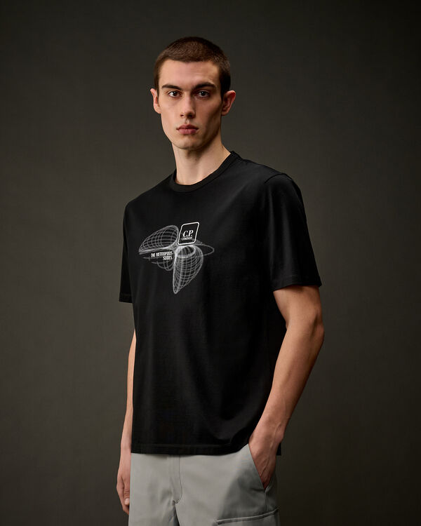 C.p. Company The Metropolis Series Mercerized Jersey Graphic Logo T-Shirt BLACK