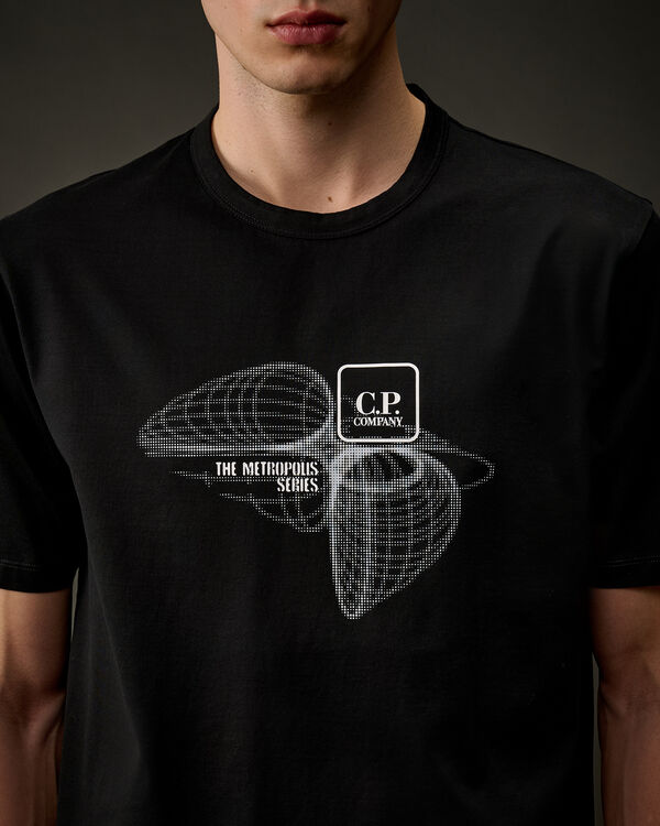 C.p. Company The Metropolis Series Mercerized Jersey Graphic Logo T-Shirt BLACK