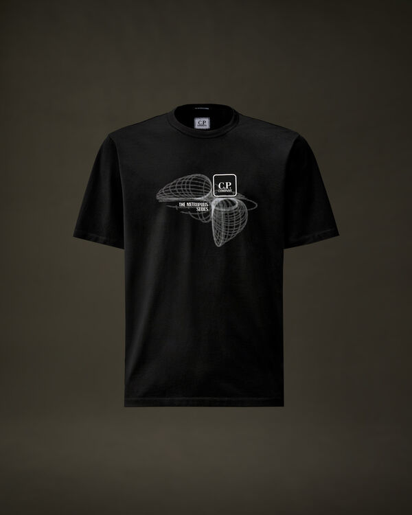 c.p. company The Metropolis Series Mercerized Jersey Graphic Logo T-Shirt BLACK