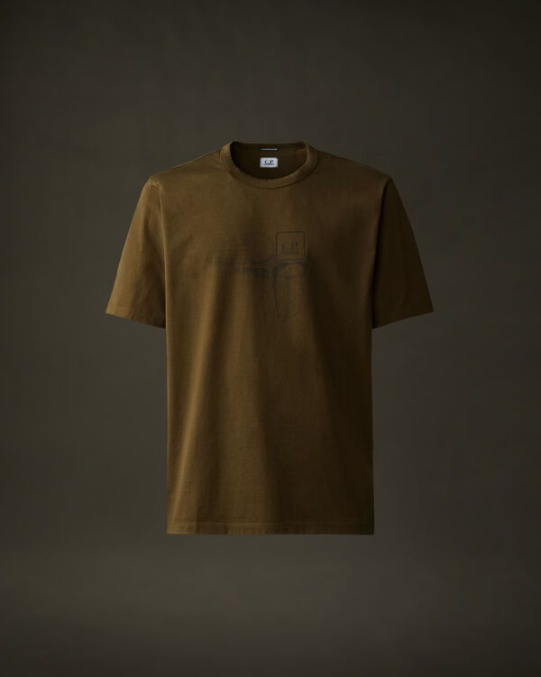 c.p. company The Metropolis Series Mercerized Jersey Graphic Logo T-Shirt IVY GREEN