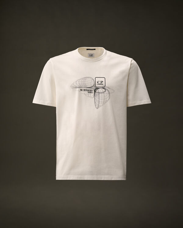 c.p. company The Metropolis Series Mercerized Jersey Graphic Logo T-Shirt GAUZE WHITE