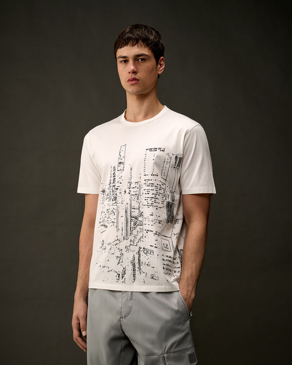 C.p. Company The Metropolis Series Mercerized Jersey Graphics T-Shirt GAUZE WHITE