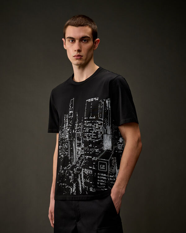 C.p. Company The Metropolis Series Mercerized Jersey Graphics T-Shirt BLACK