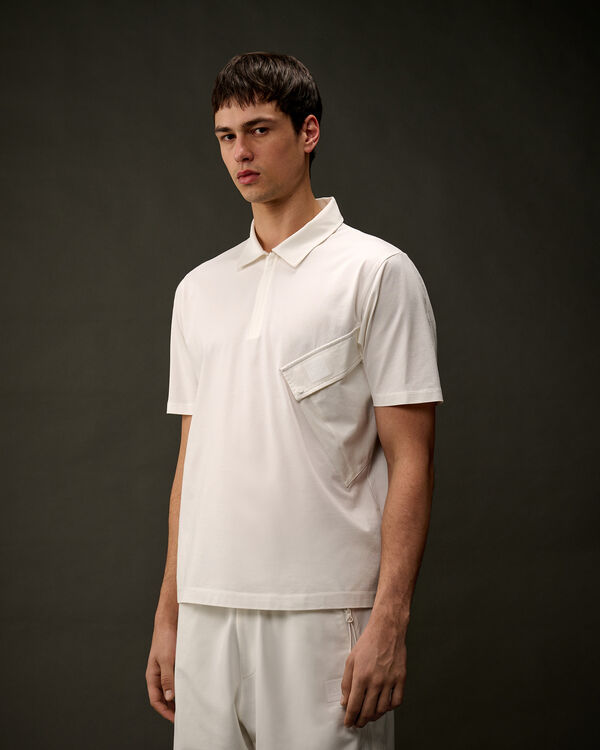 C.p. Company The Metropolis Series Mercerized Jersey Half Zip Polo GAUZE WHITE