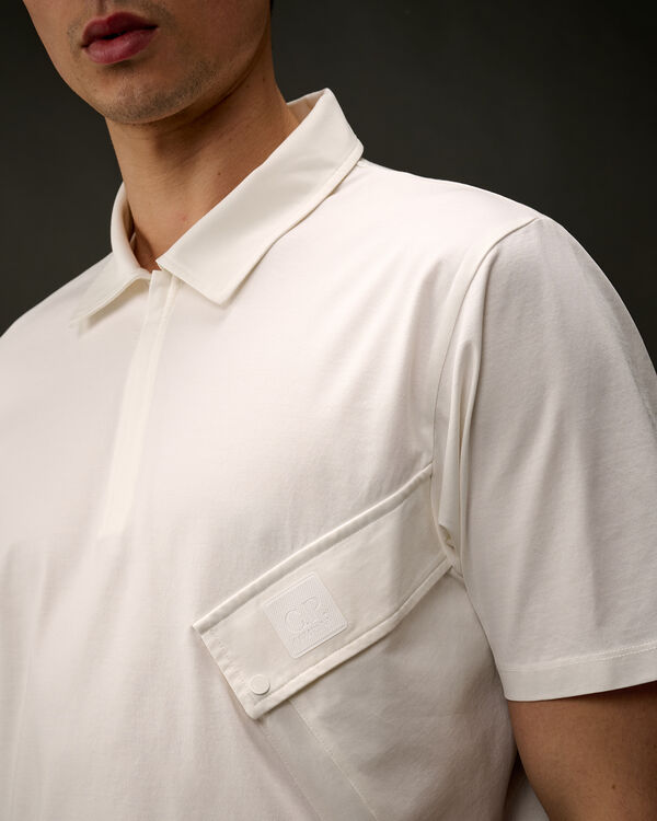 C.p. Company The Metropolis Series Mercerized Jersey Half Zip Polo GAUZE WHITE