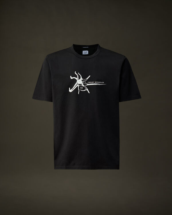 c.p. company The Metropolis Series Mercerized Jersey Logo T-Shirt BLACK