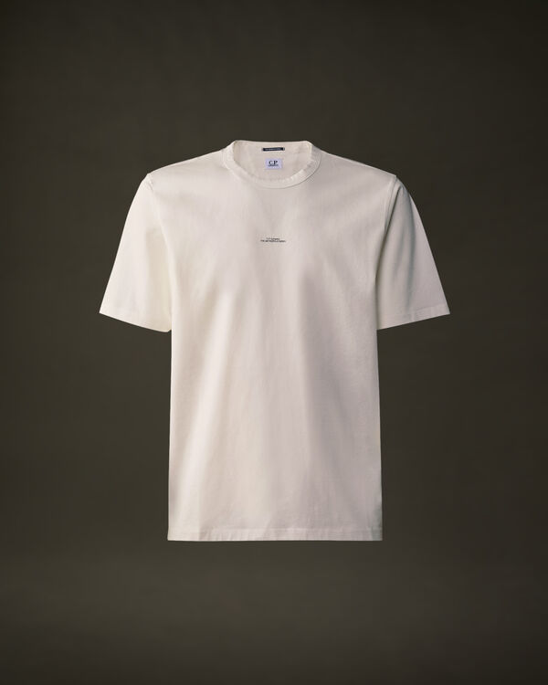 c.p. company The Metropolis Series Mercerized Jersey Printed Logo T-Shirt GAUZE WHITE