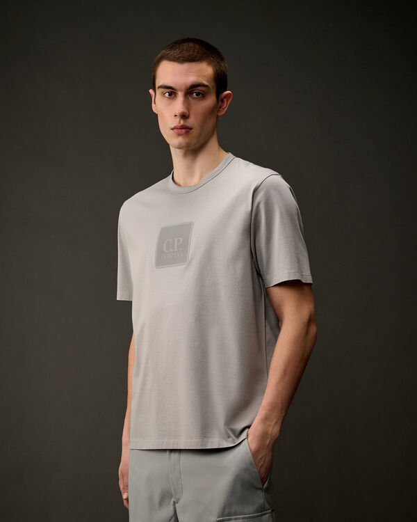 C.p. Company The Metropolis Series Mercerized Jersey Rubberized Logo T-Shirt LIMESTONE - GREY