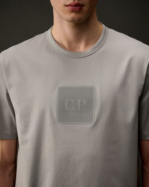 C.p. Company The Metropolis Series Mercerized Jersey Rubberized Logo T-Shirt LIMESTONE - GREY