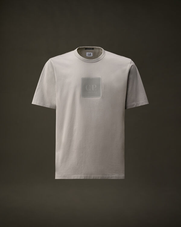 c.p. company The Metropolis Series Mercerized Jersey Rubberized Logo T-Shirt LIMESTONE - GREY