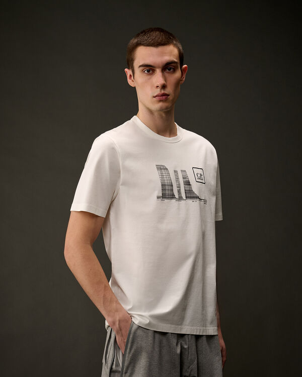 C.p. Company The Metropolis Series Mercerized Jersey Urban Buildings T-Shirt GAUZE WHITE